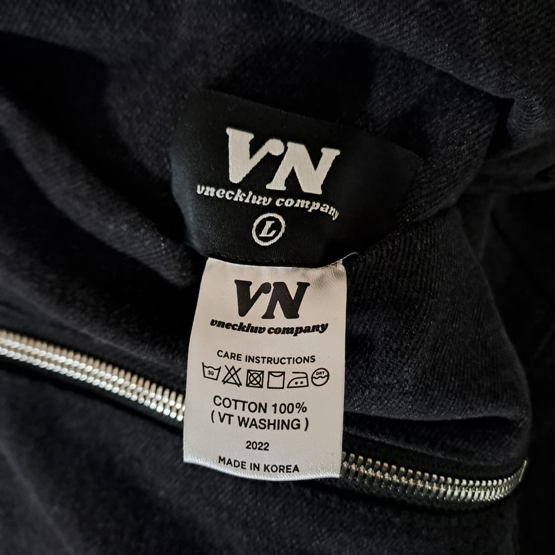 (택포) 브이넥러버 리버서블 데님 퀼팅 자켓 L B190 상품이미지9