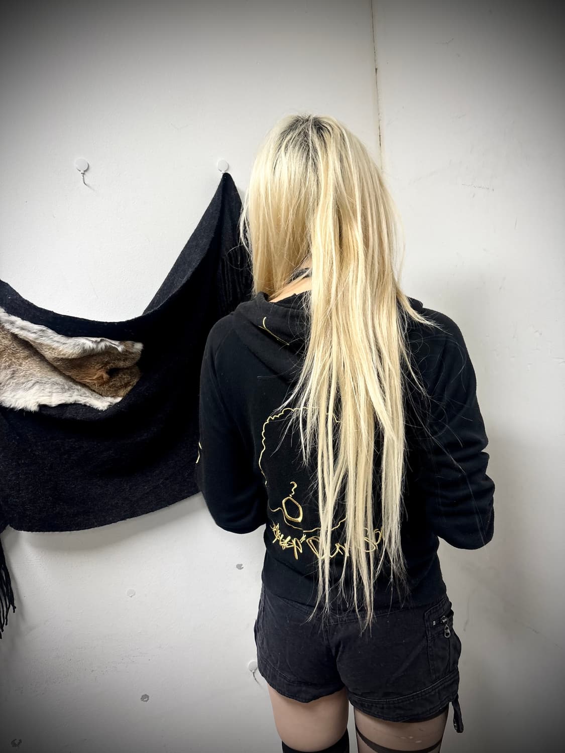 “Vintage” Y2K Print Black Hoodie Zip Up 상품이미지7