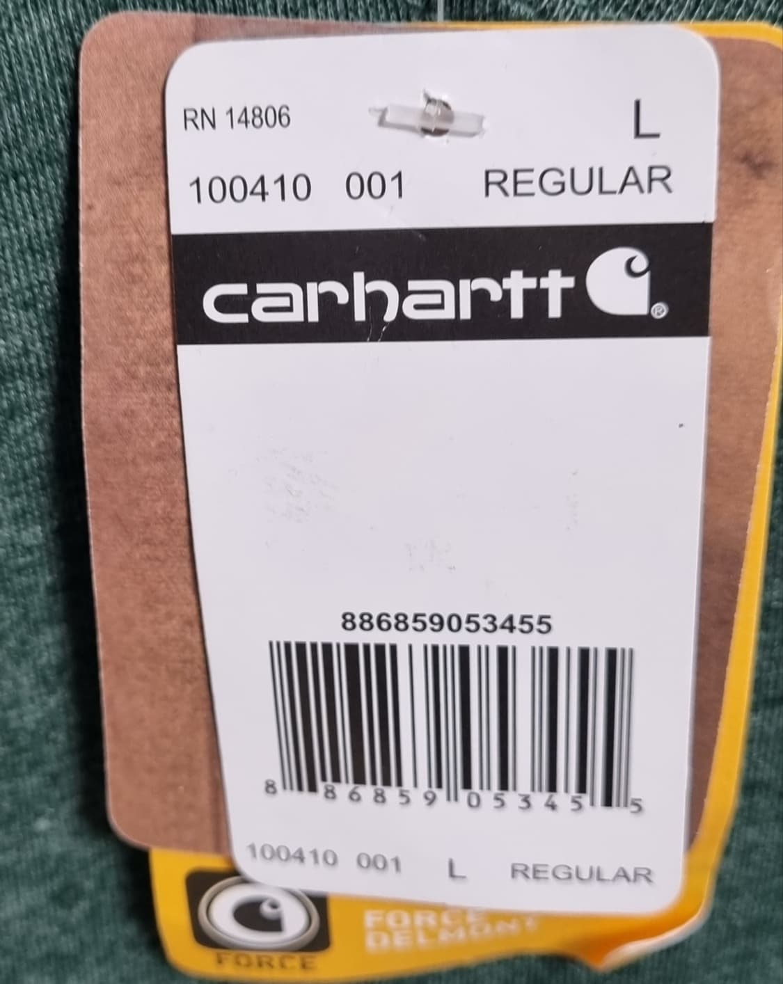 새상품) L (100) 칼하트 카키그린 포켓 반팔티 상품이미지3