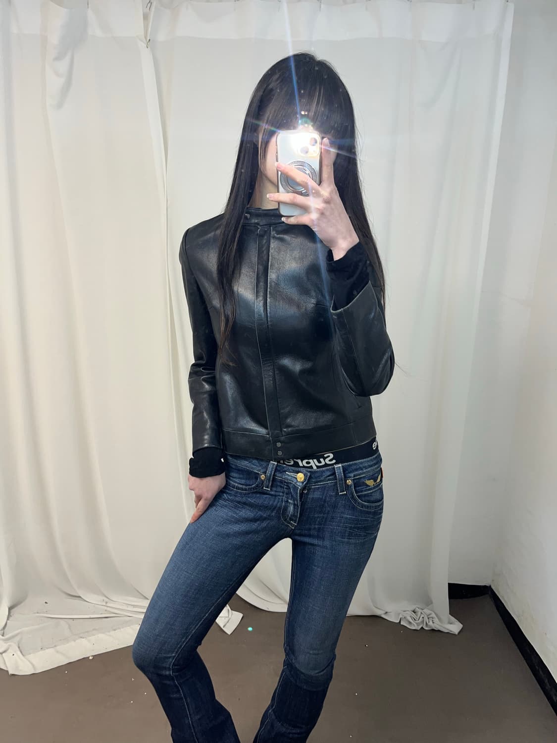 블랙 레더 자켓 상품이미지6