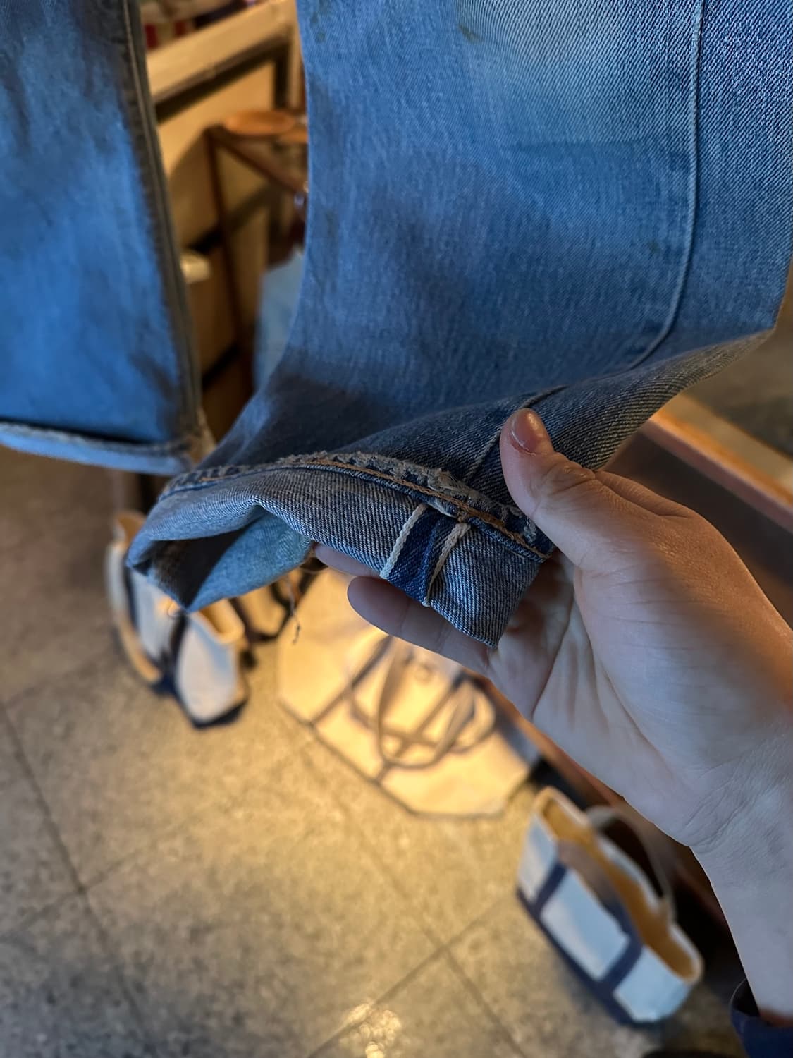 70s USA 빈티지 리바이스 501 66전기 셀비지 데님 팬츠 상품이미지3