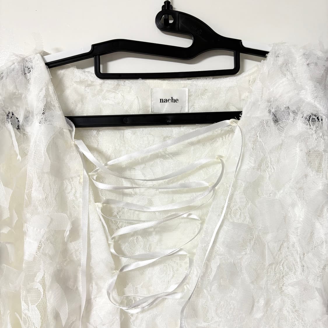 Nache 화이트 레이스업 가디건 상품이미지2