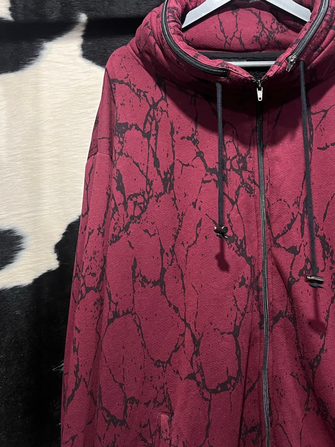 오버핏 프린팅 후드집업 상품이미지4