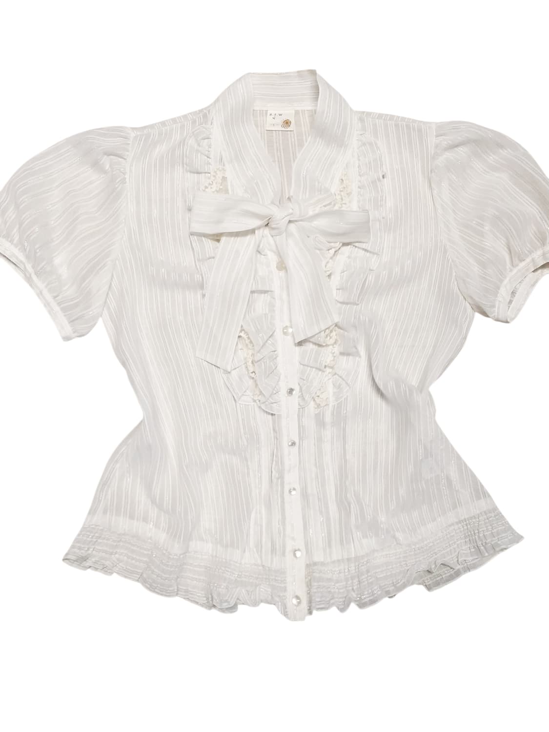 빈티지 프릴레이스 리본블라우스 핀터깔달천대장히메로맨틱갸루캐캐체y2k로리타 상품이미지1