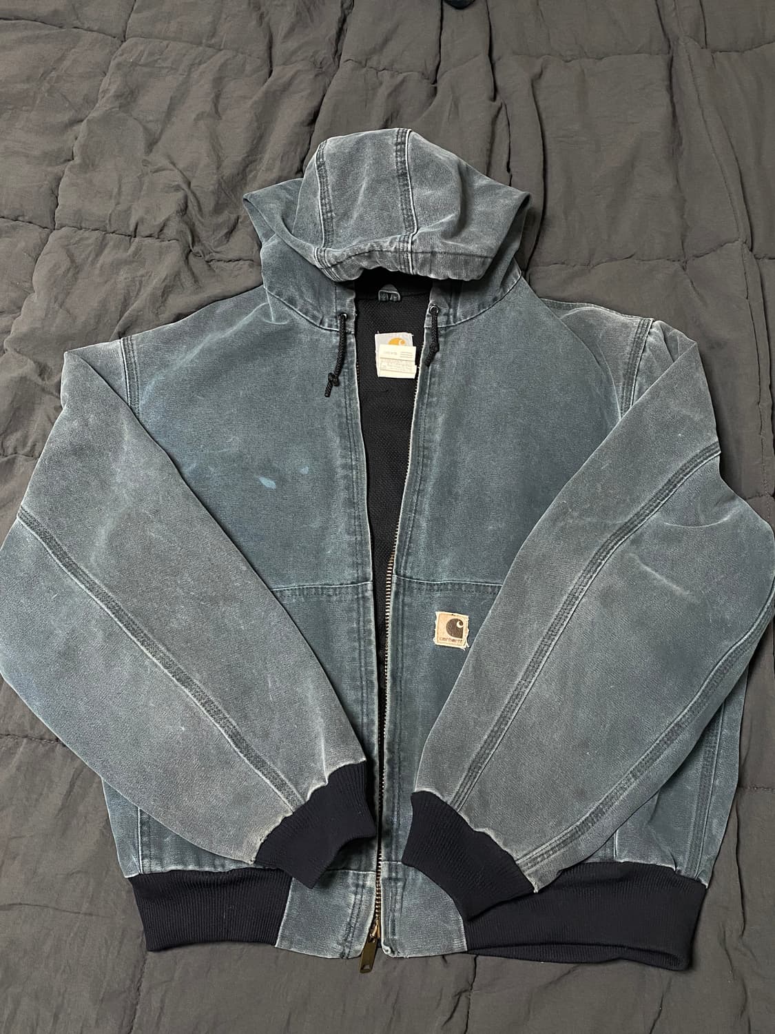 Carhartt j150 htg 후드 워크 자켓 헌터 그린 상품이미지2