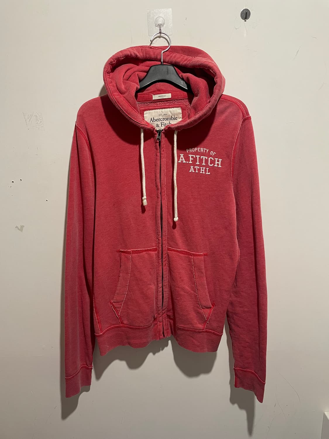 아베크롬비 피치 기모 후드집업 핑크 상품이미지2