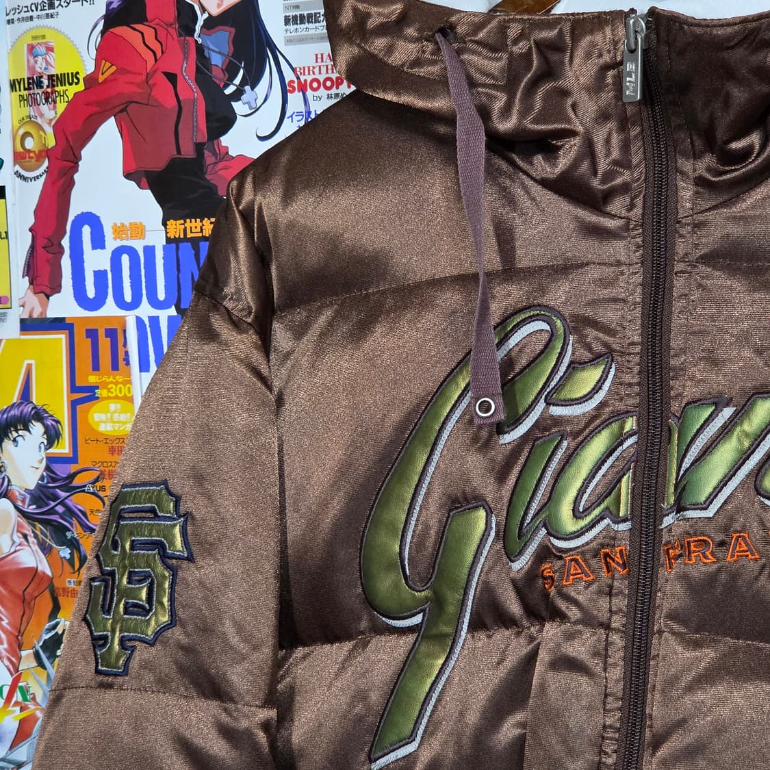 엠엘비 자이언츠 브라운 덕다운 후드 패딩 상품이미지3