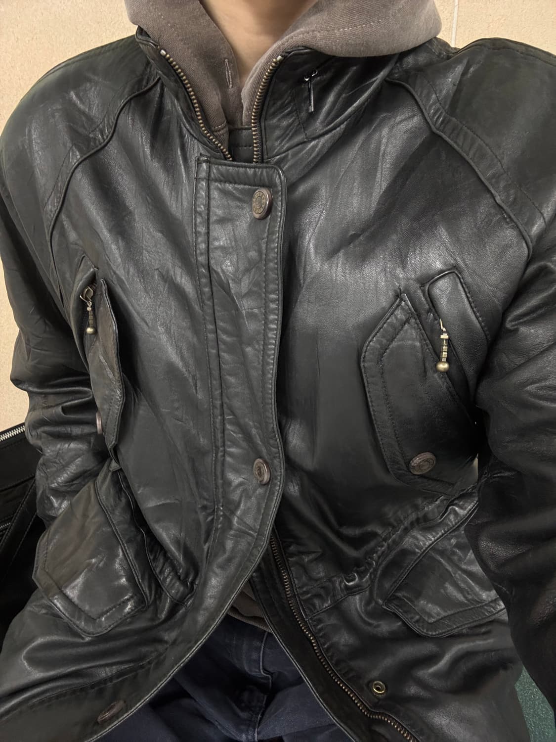 vtg lambskin field jacket 상품이미지4