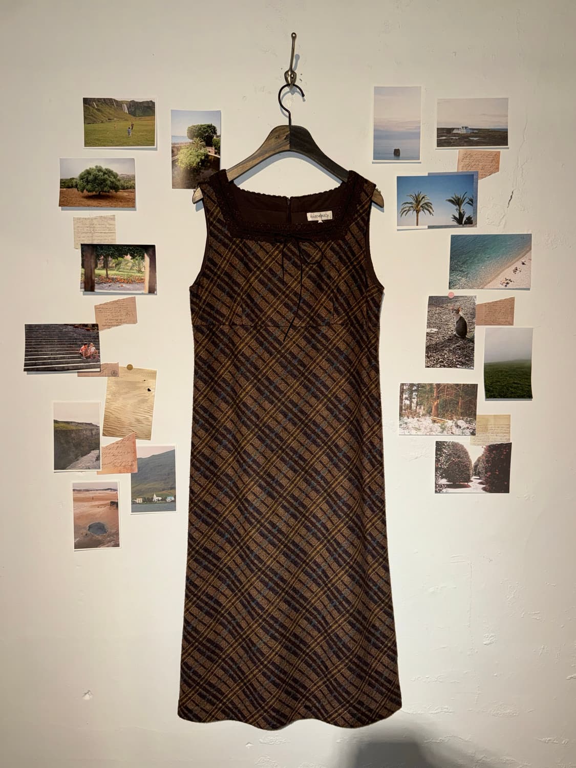 체크 나시 울 원피스 상품이미지1