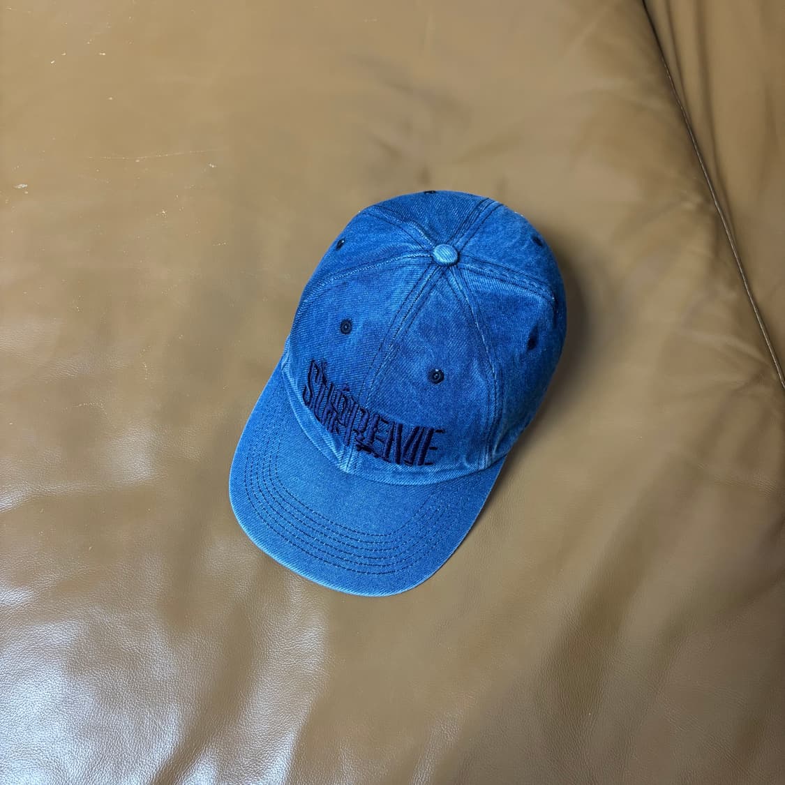 Supreme 슈프림 데님 6패널 볼캡 모자 (Washed Denim) 상품이미지5