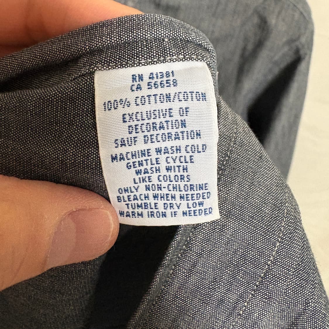 폴로 랄프로렌 슬림핏 샴브레이 셔츠 / 블랙, M 상품이미지9