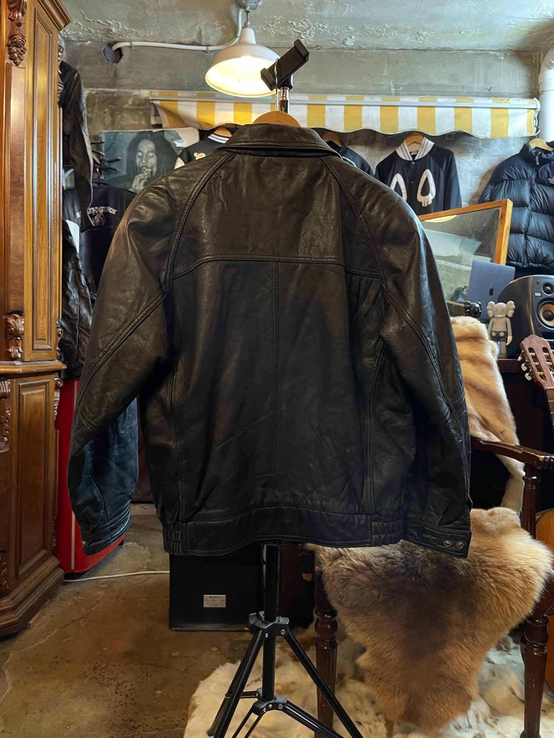 ROB & BOB 양가죽 봄버 자켓 블랙 상품이미지6