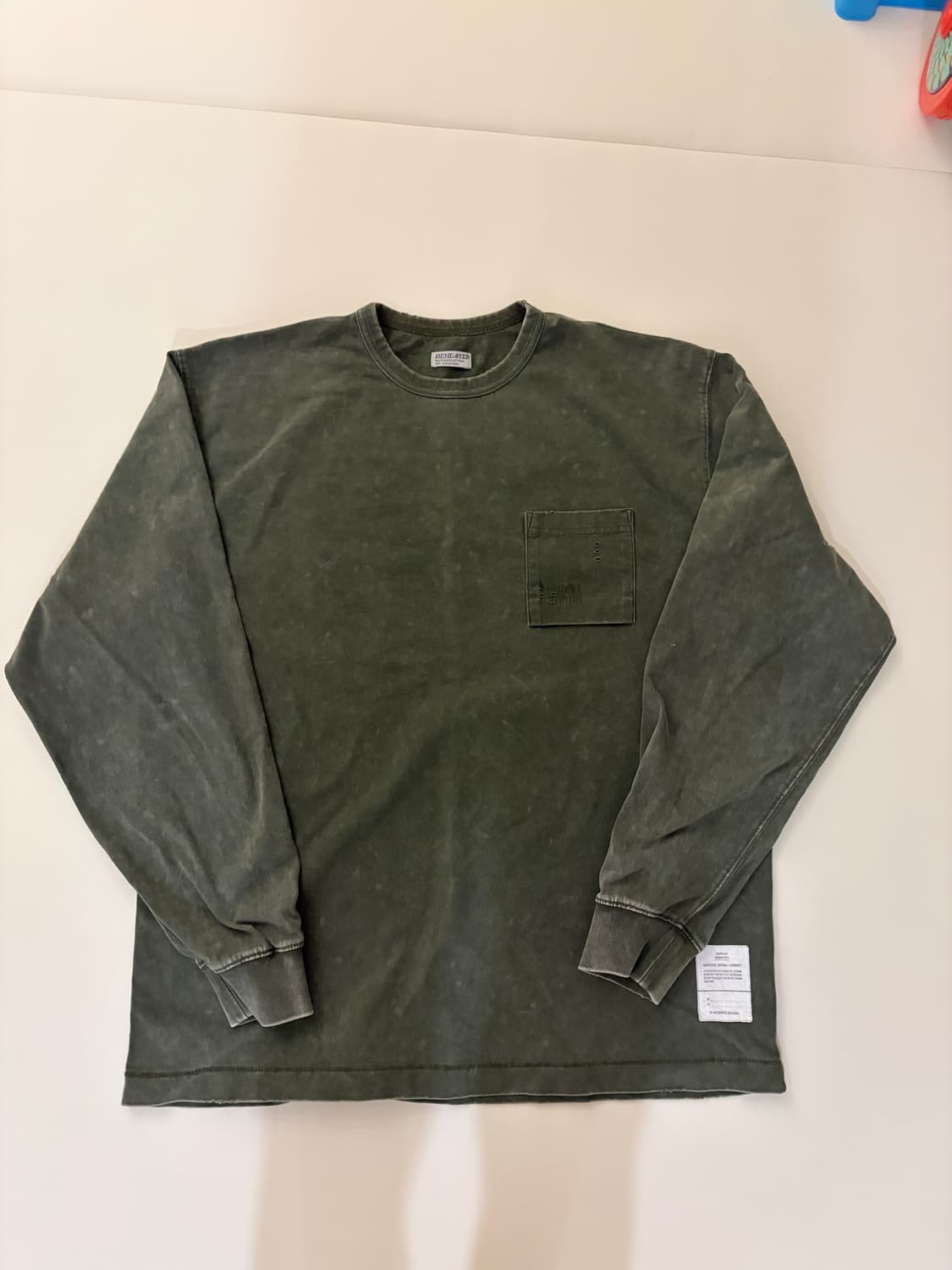 비헤비어 distressed 긴팔 티셔츠 올리브 2사이즈 상품이미지1