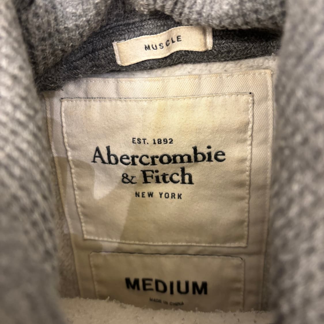 아베크롬비 그레이 74빅로고 후드티 상품이미지3