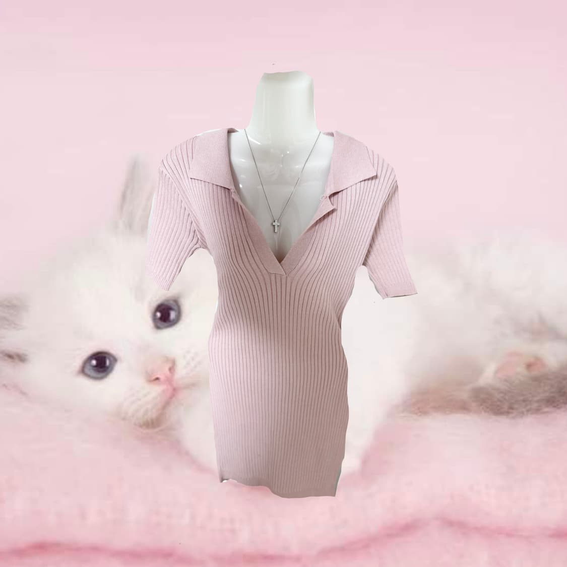 딸기우유 골지니트 원피스🍓 상품이미지1