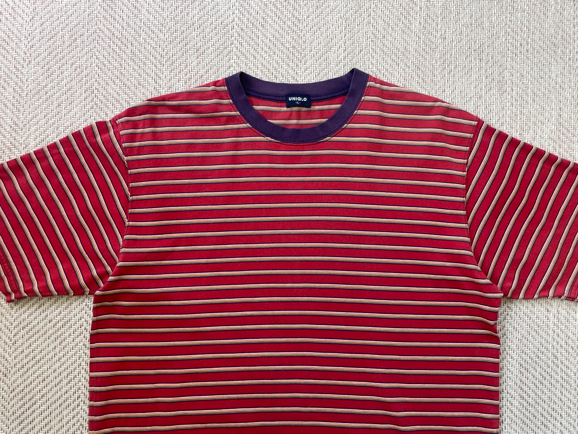 빈티지 올드 uniqlo 스트라이프 반팔티셔츠  상품이미지2