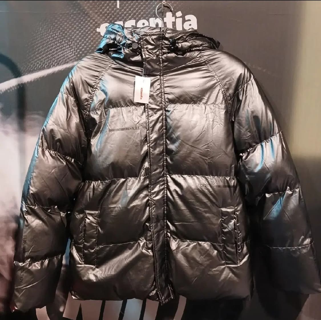 남색 메탈릭 패딩 그레이 상품이미지1