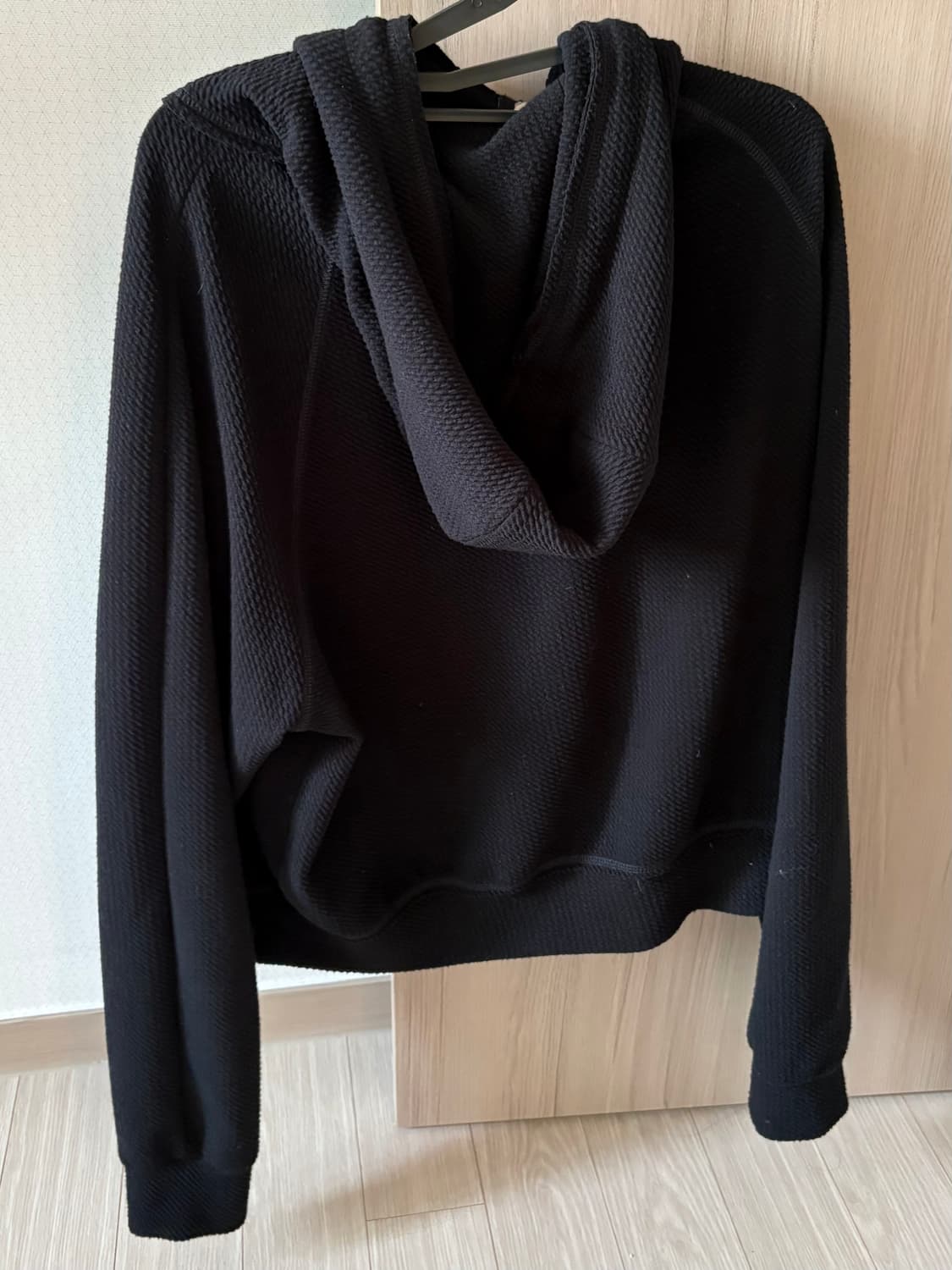 허그유어스킨 하이넥 후드집업 블랙 상품이미지7