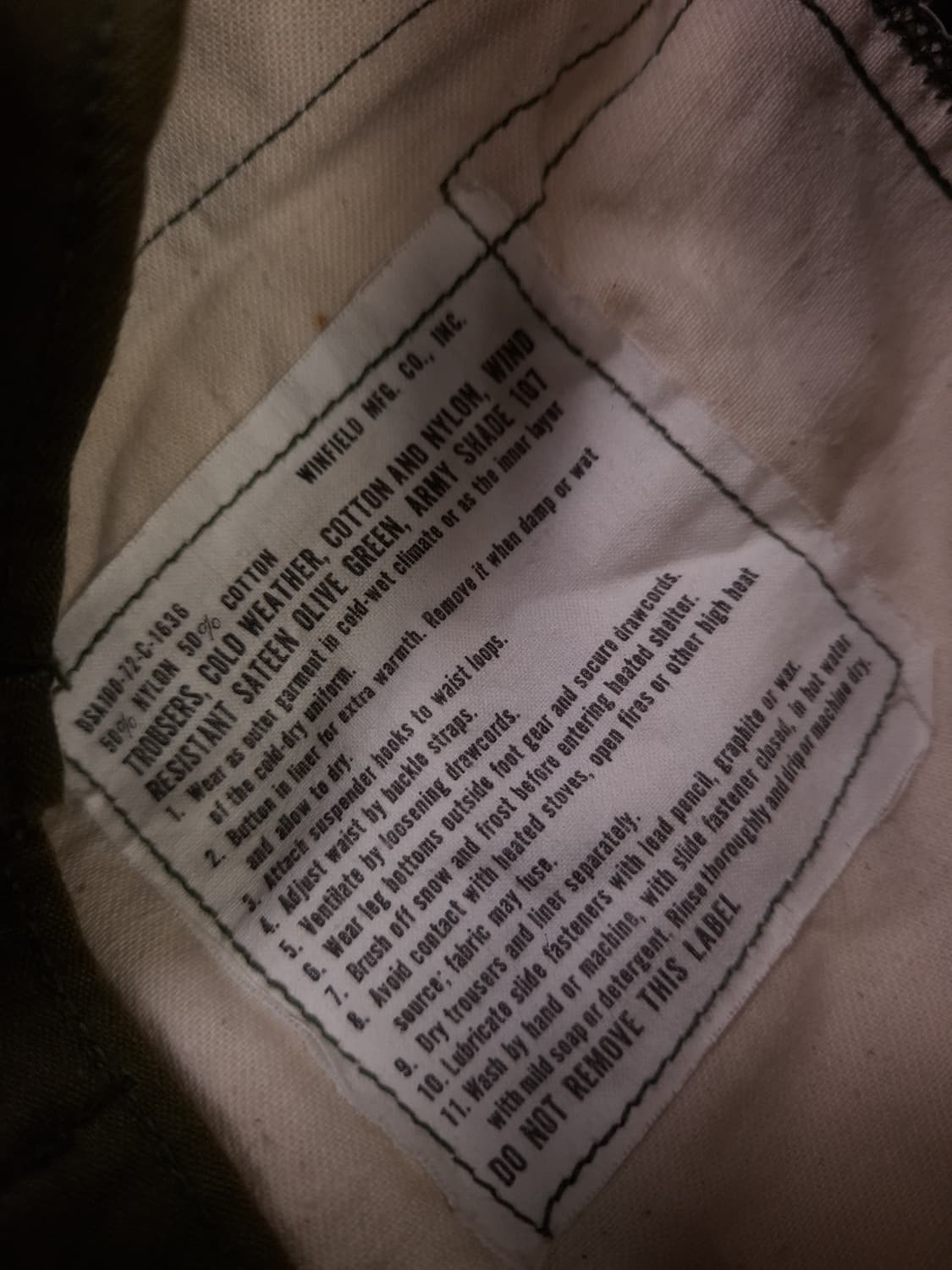 오리지날 미군 M-65 필드 카고바지 상품이미지3