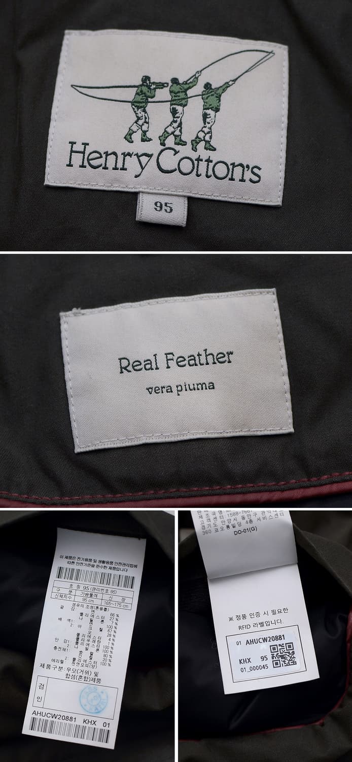 헨리코튼 스핏파이어 양털카라 구스다운 패딩 봄버 (95-100) 상품이미지10