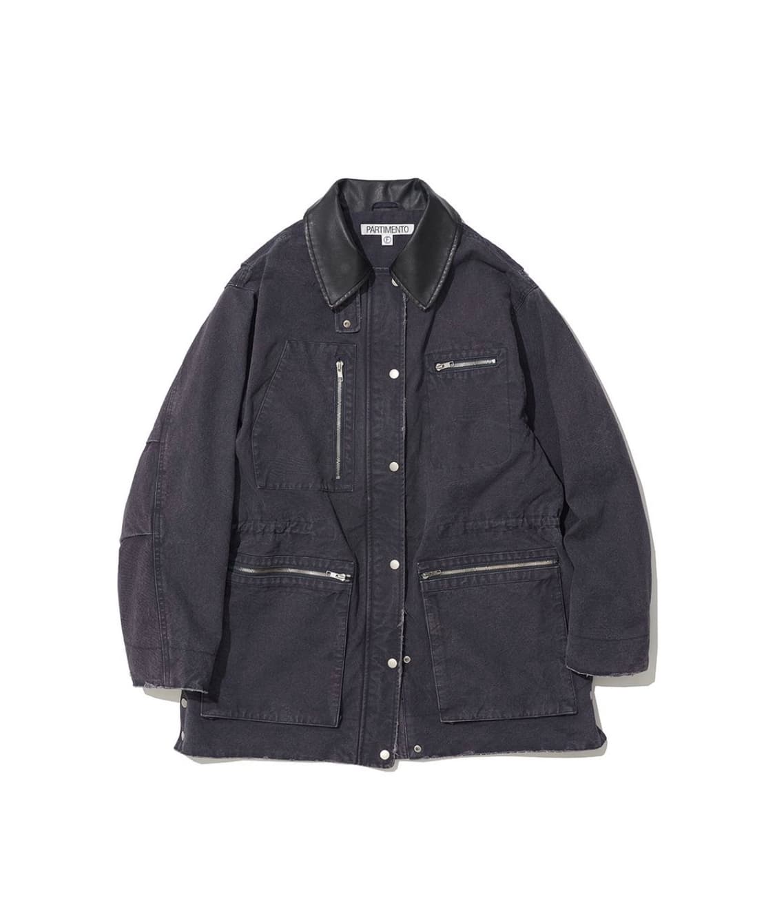 파르티멘토 우먼 워시드 데미지 코어 코트 차콜 상품이미지1