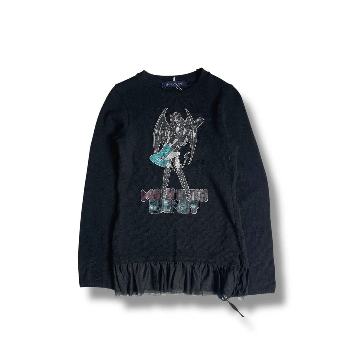 Ba-tsu 데빌&기타 프린트 레이스 니트 상품이미지1