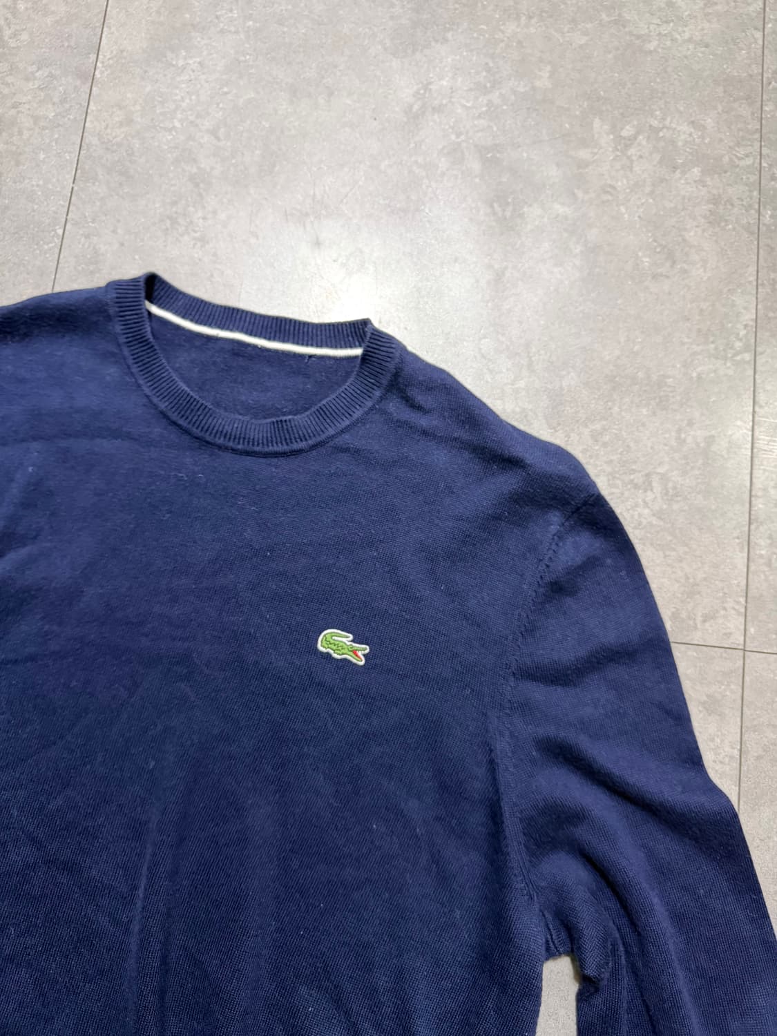 라코스테 네이비 컬러 빈티지 코튼 니트 105size   상품이미지2