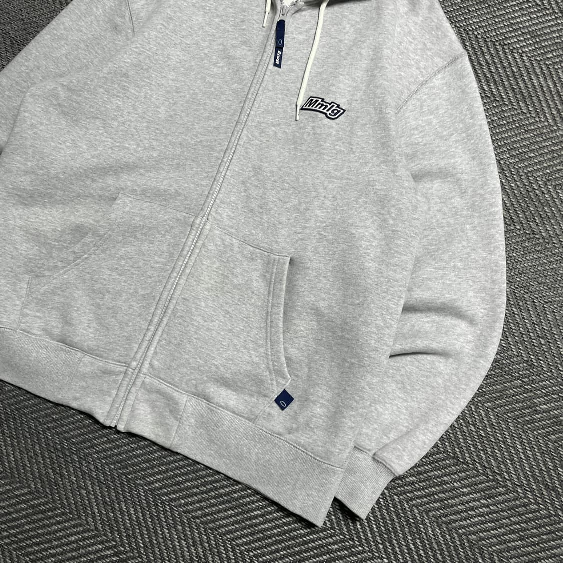Mmlg 자수로고 박시핏 후드 집업 그레이o 5297 상품이미지3