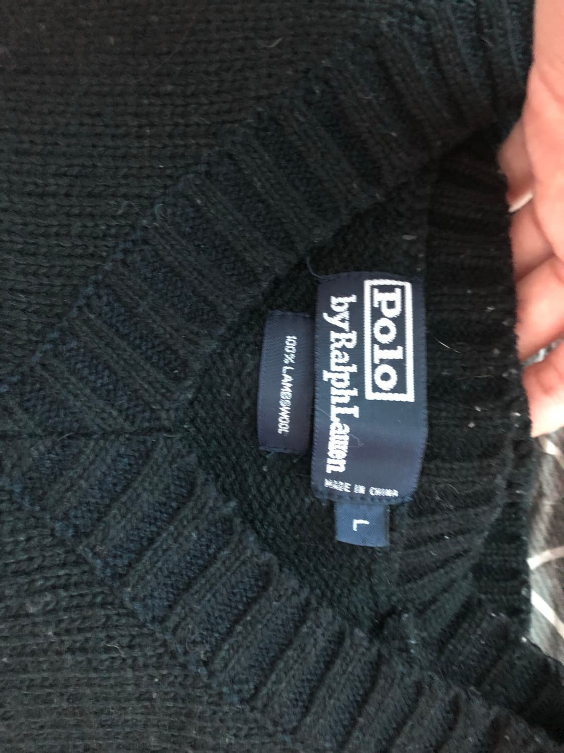 폴로 랄프로렌 블랙 브이넥 니트 L 상품이미지3