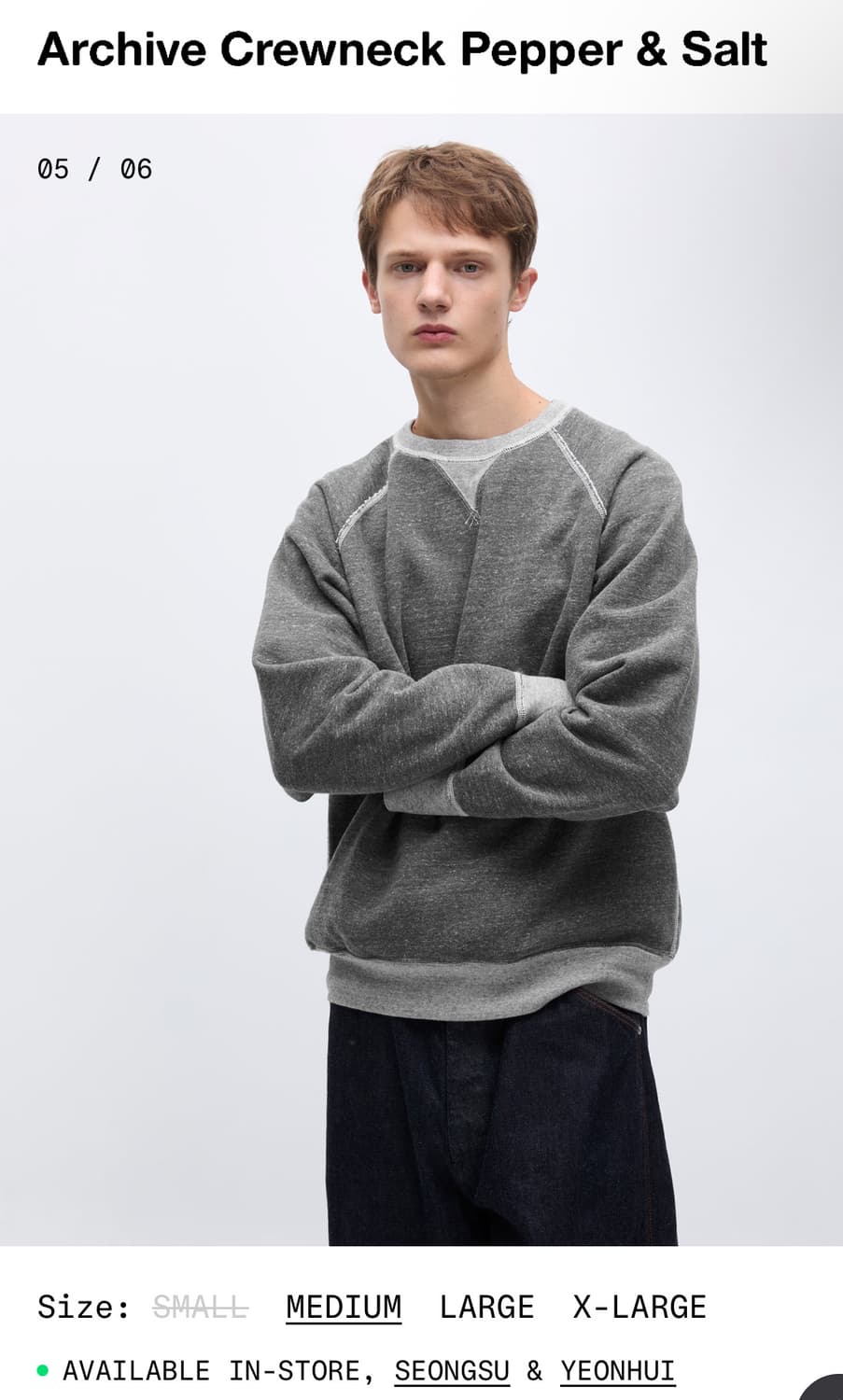 Khakis archive crewneck pepper & salt L 상품이미지2