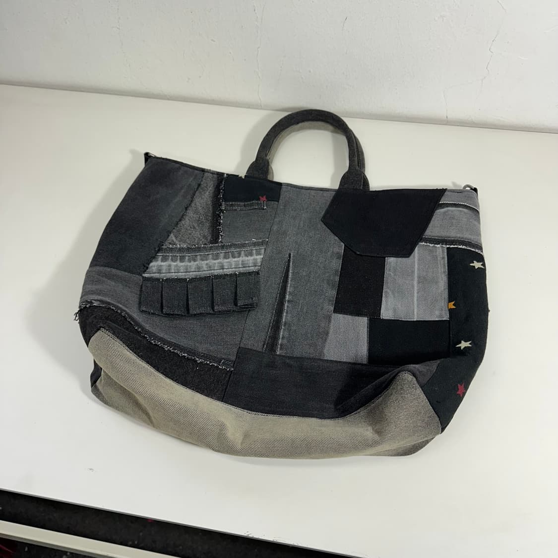 OS VTG 흑청 데님 리폼 도트백 상품이미지1