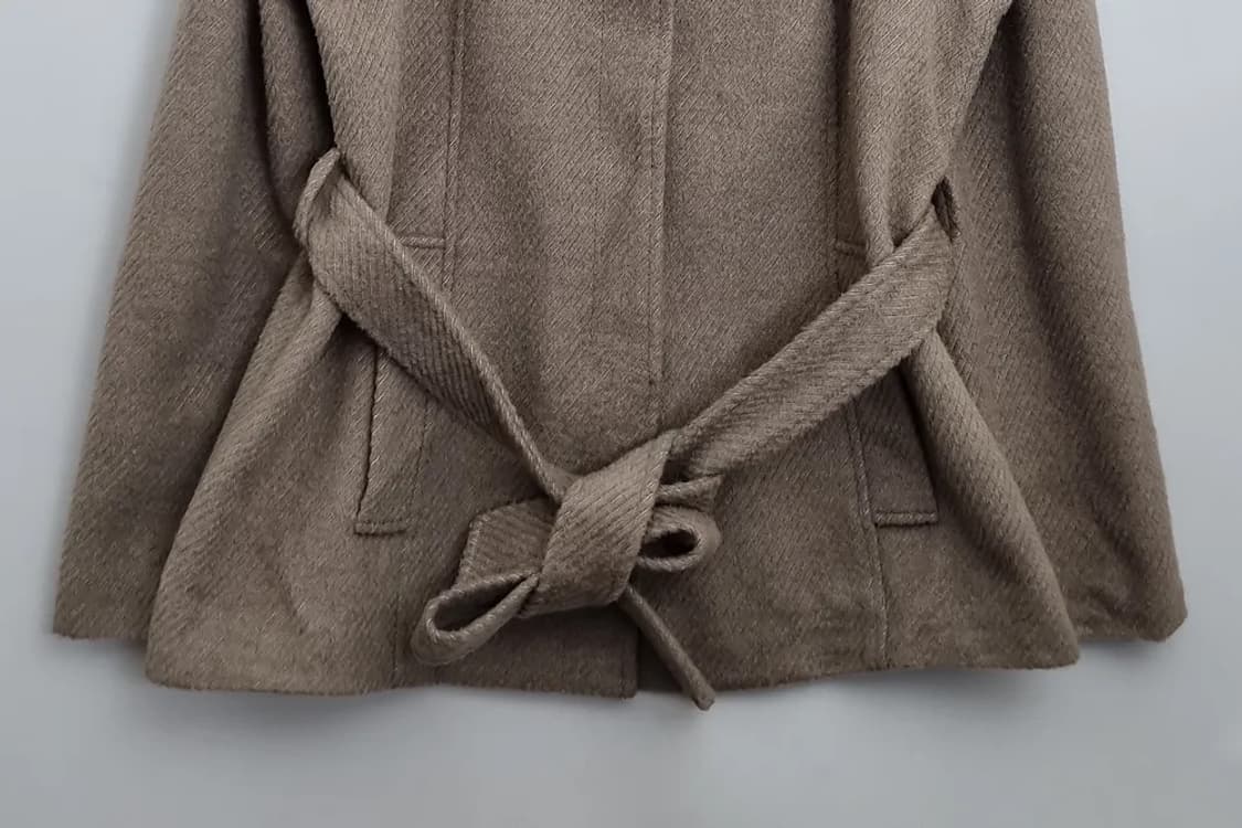 MAYLINE 베이지 벨트 숏코트 상품이미지4