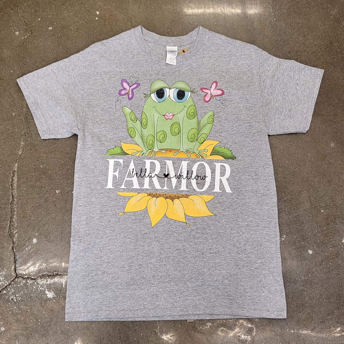 길단 개구리 프린팅 티셔츠 회색 FARMOR 상품이미지1