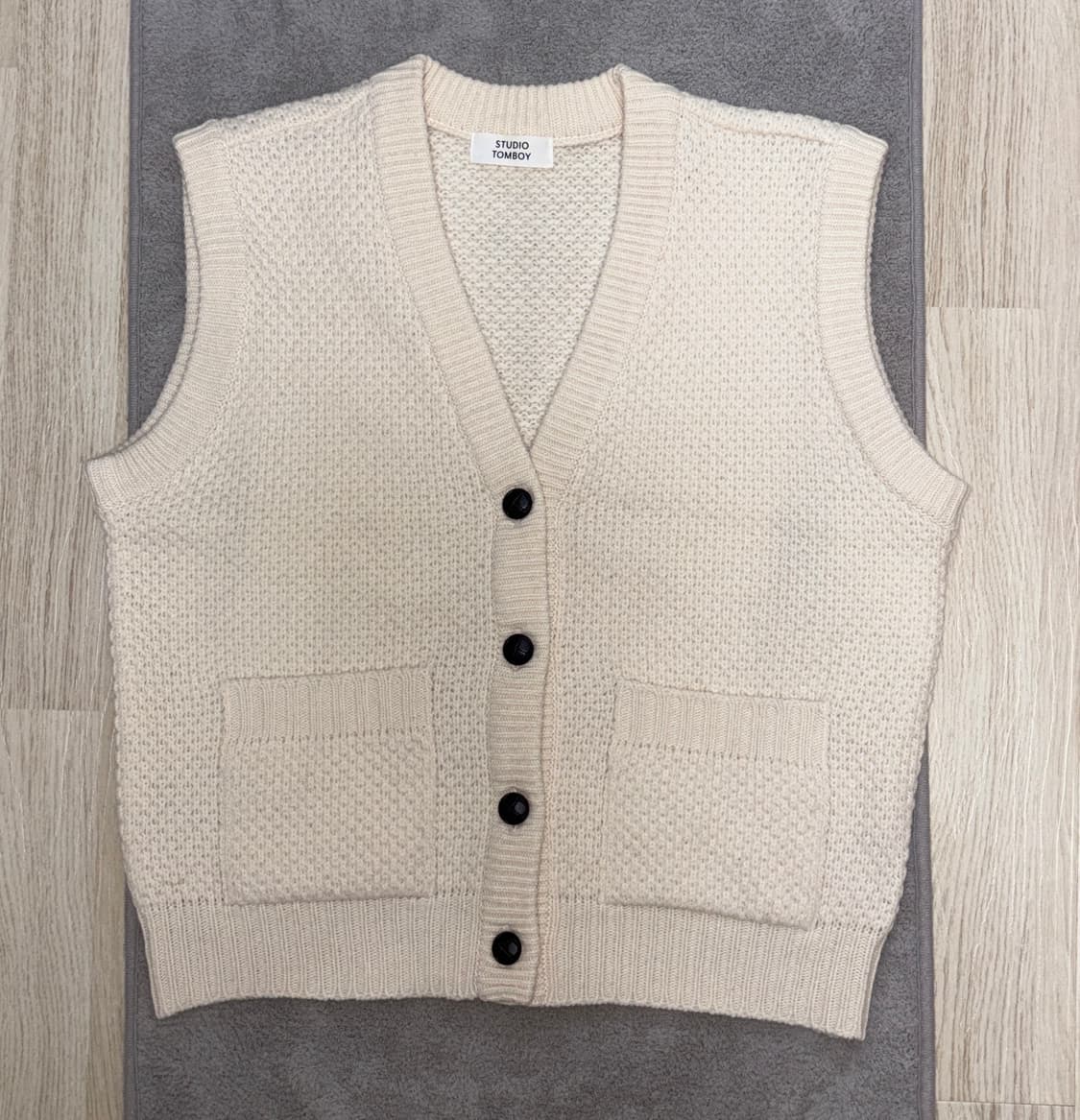 [S급] 스튜디오 톰보이 니트 조끼 아이보리 F 상품이미지1