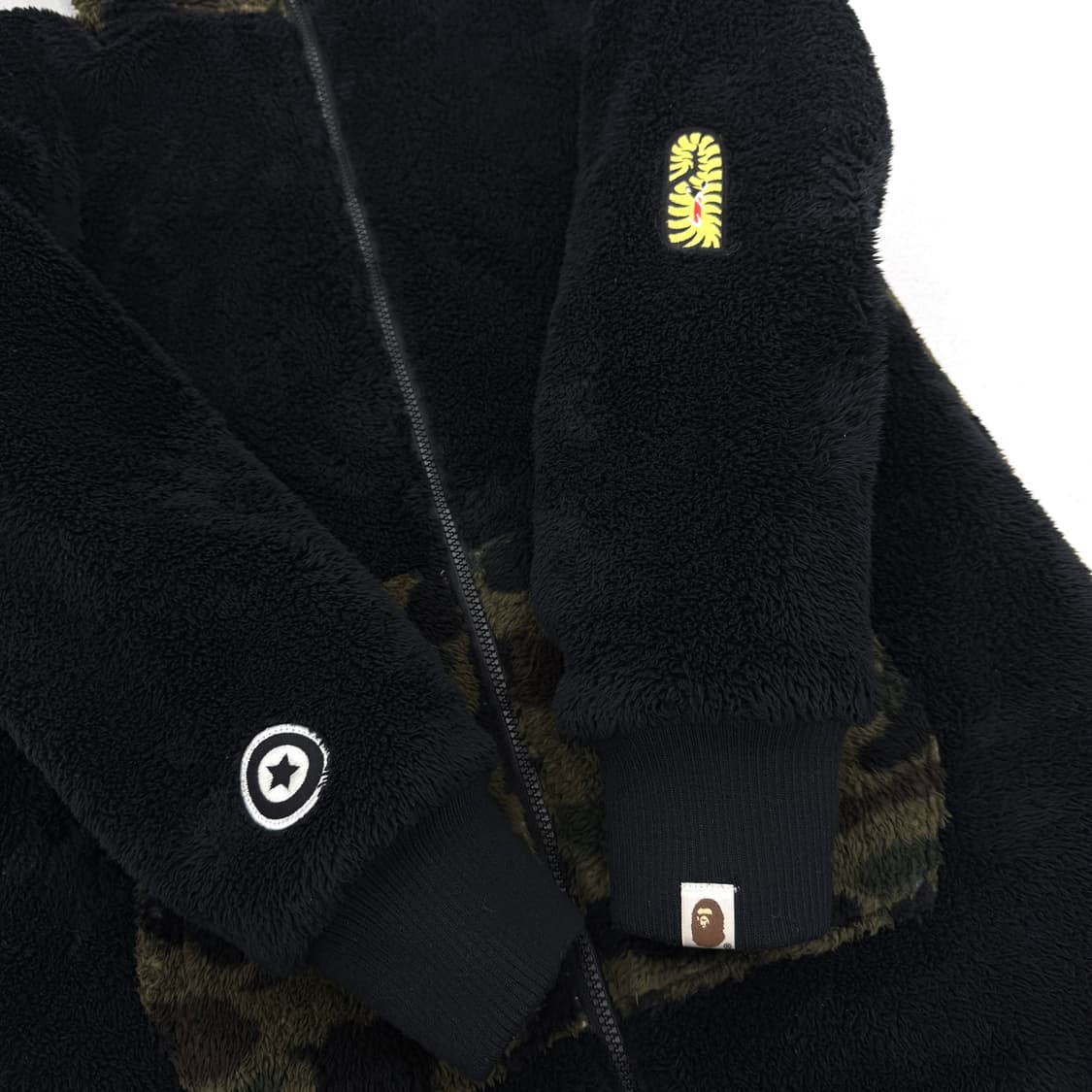 베이프 샤크 후드집업 풀집 보아털 플리스 자켓 상품이미지7