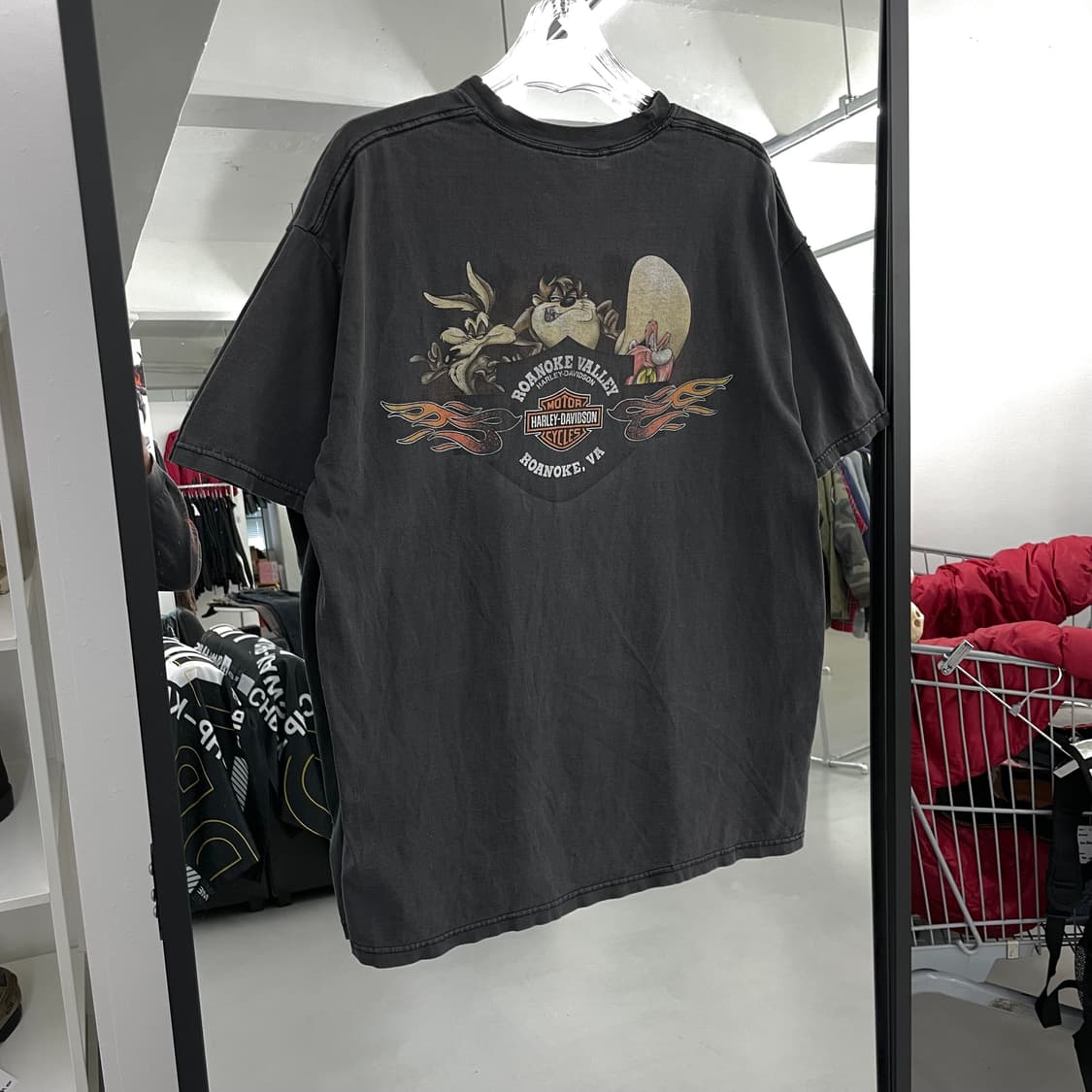 할리데이비슨 00s 루니툰즈 페이딩 빈티지 반팔 티셔츠 상품이미지3