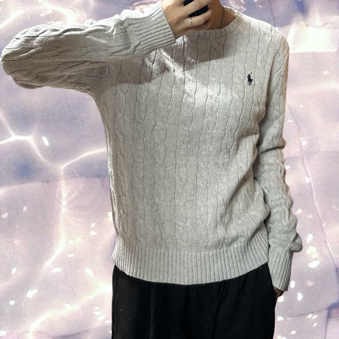 폴로 랄프로렌 신형 꽈배기 니트 그레이 M  상품이미지2