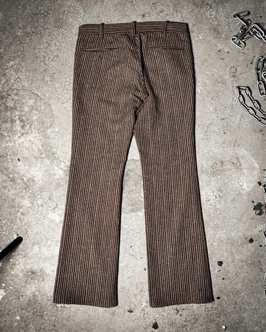Brown Pinstripe Wool Boot-cut pants 상품이미지5