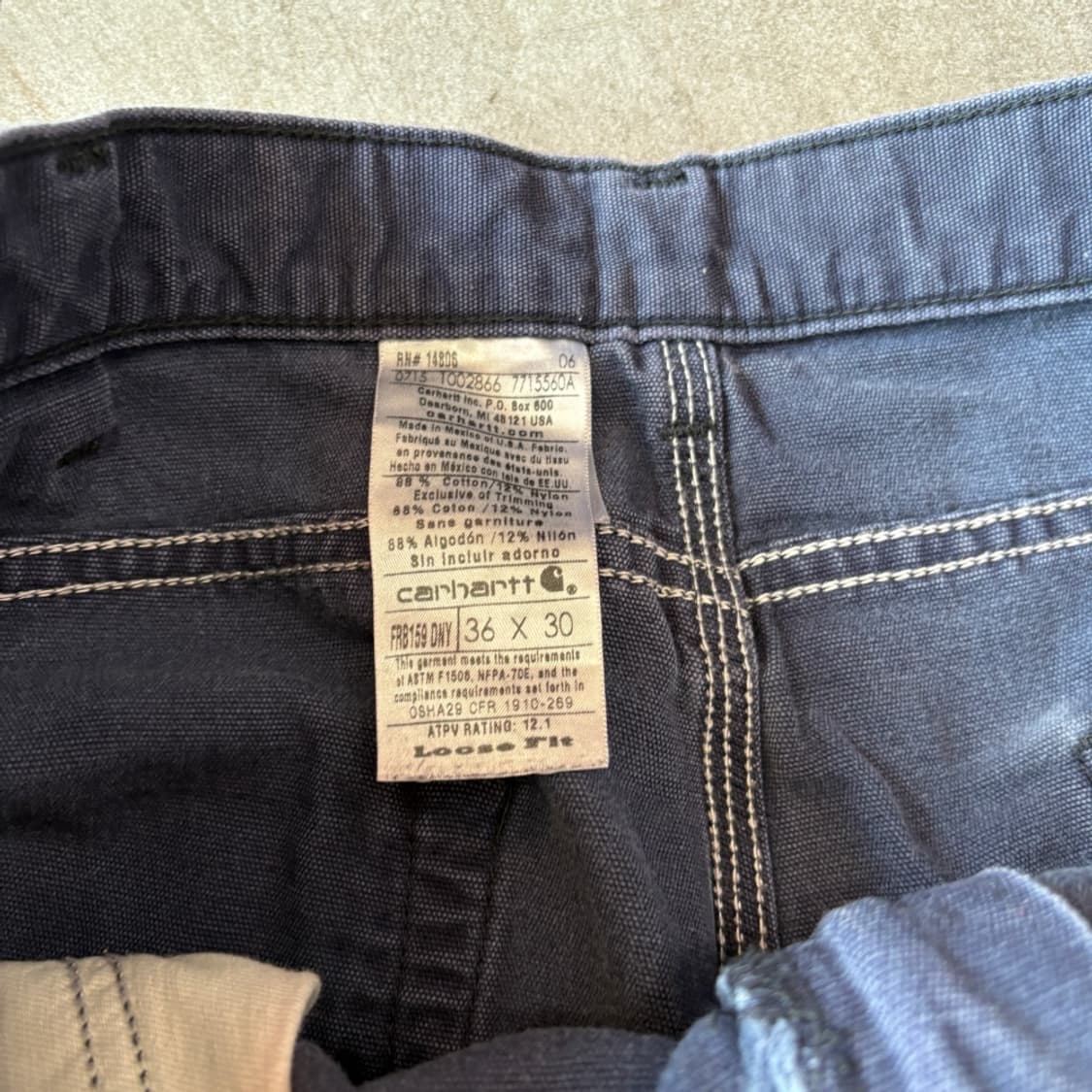칼하트 오리지널 fr 네이비 카고 팬츠 상품이미지10