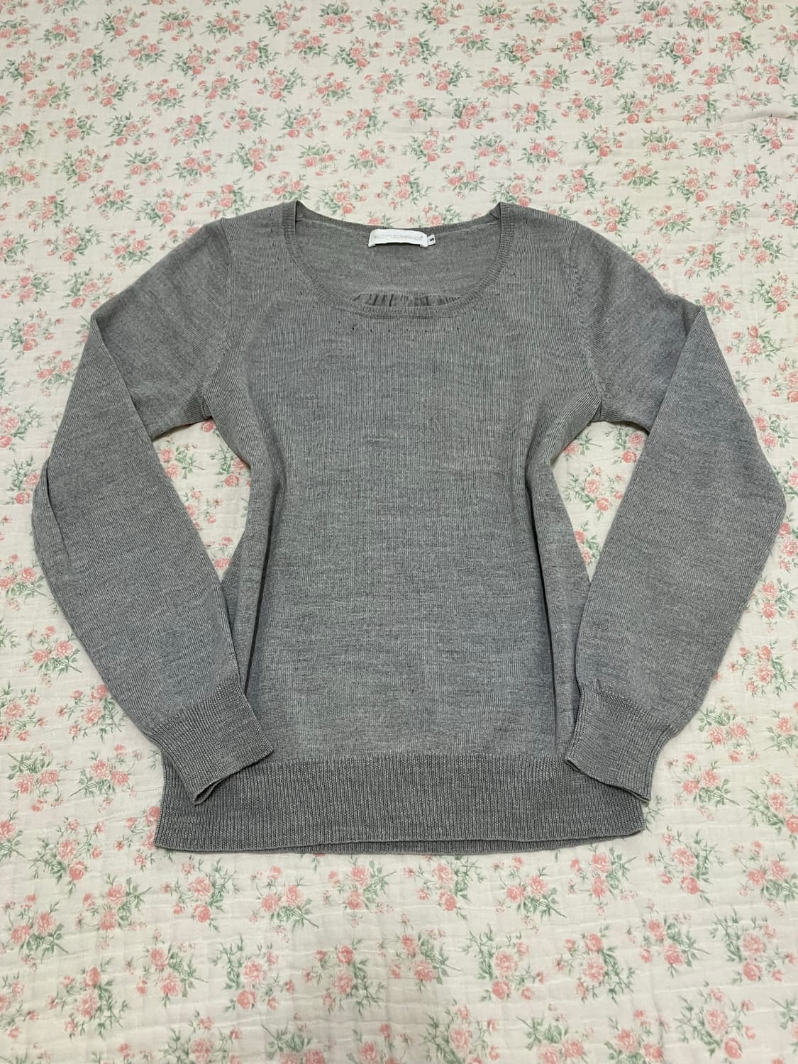 빈티지 그레이 셔링 니트 블라우스 1107 모리걸 y2k 스트릿 갸루 펑 상품이미지4