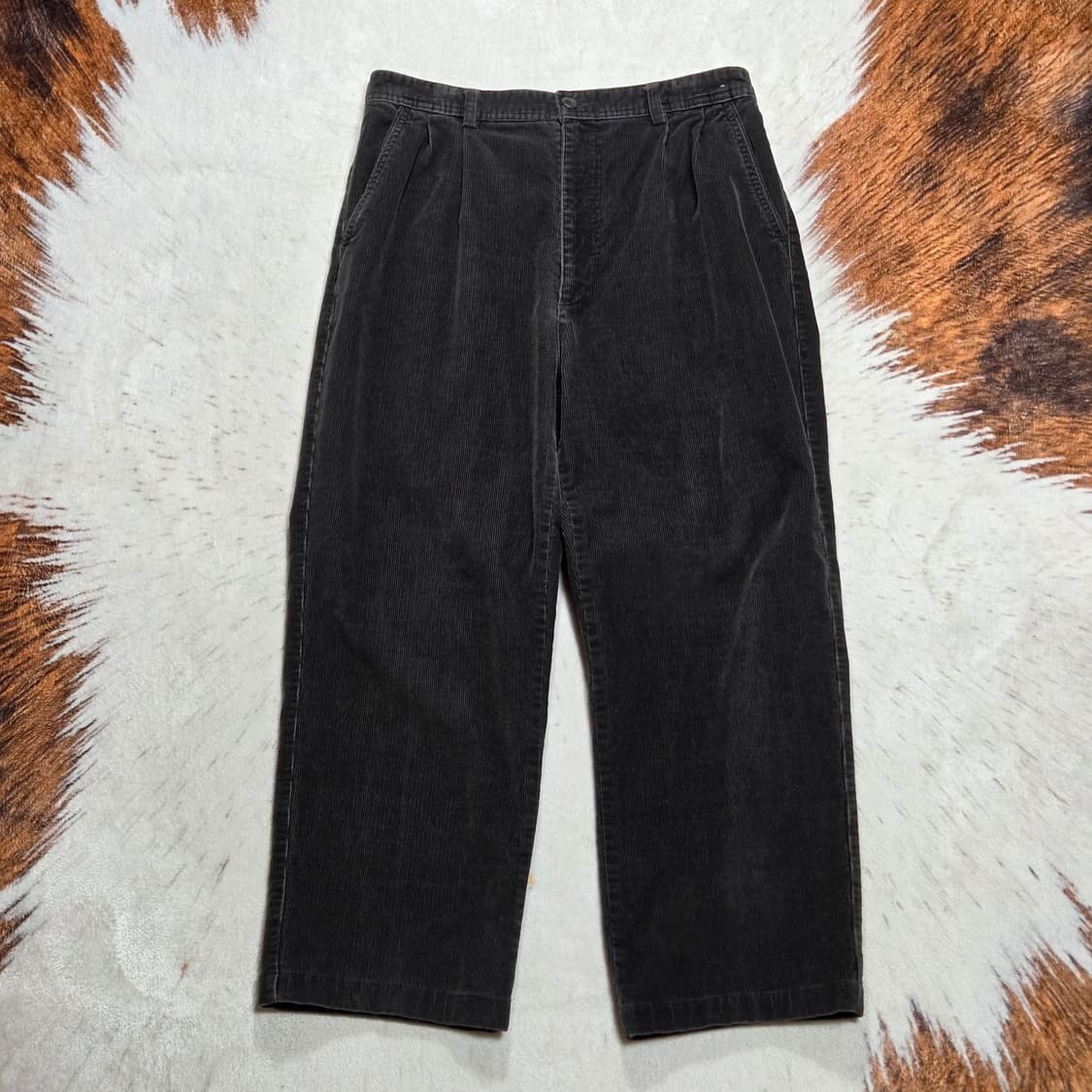 코듀로이 챠콜 와이드 팬츠 상품이미지1