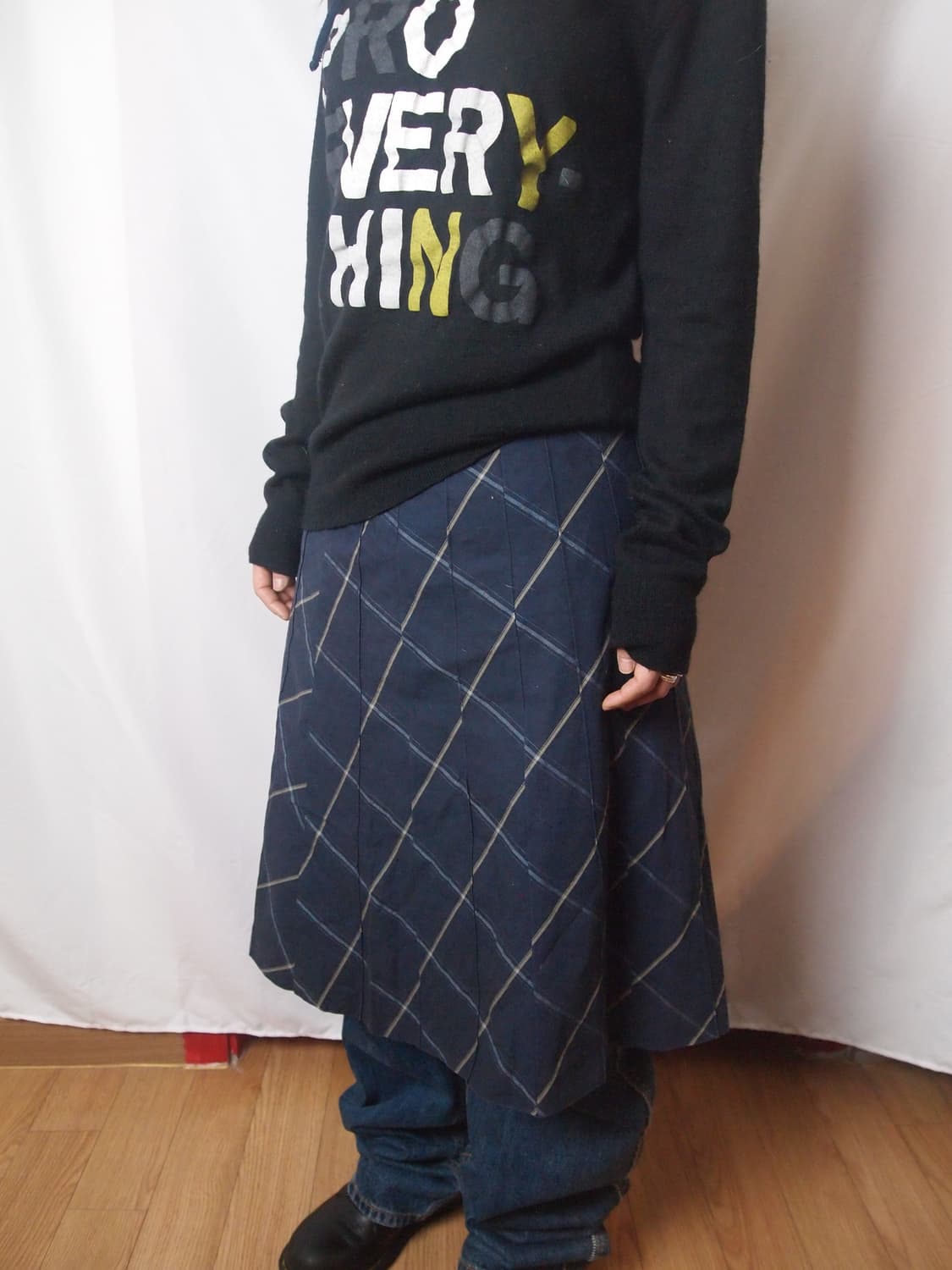 KUMIKYOKU 쿠미코큐 체크 플리츠 스커트 상품이미지1