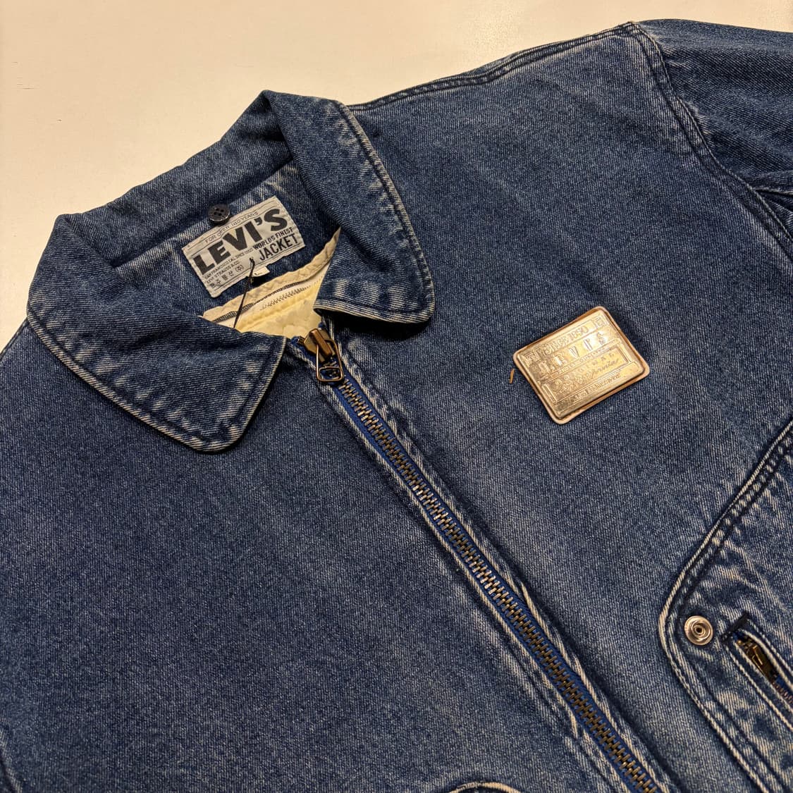 [L] 80s 리바이스 한주통산 빈티지 데님 블루종 자켓 D38 상품이미지3