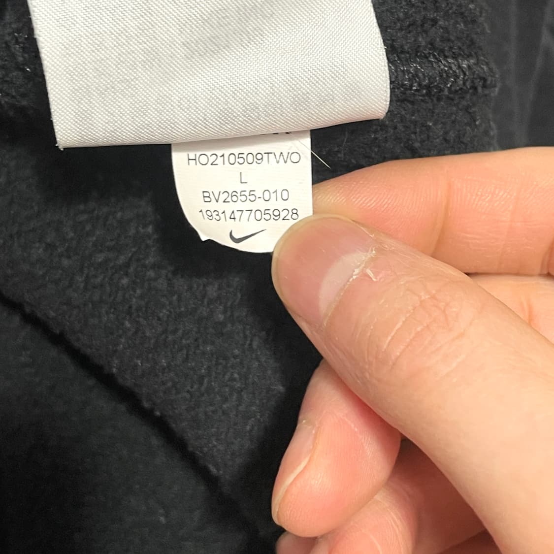 나이키 스몰로고 블랙 기모 후드티셔츠 남성L 상품이미지6