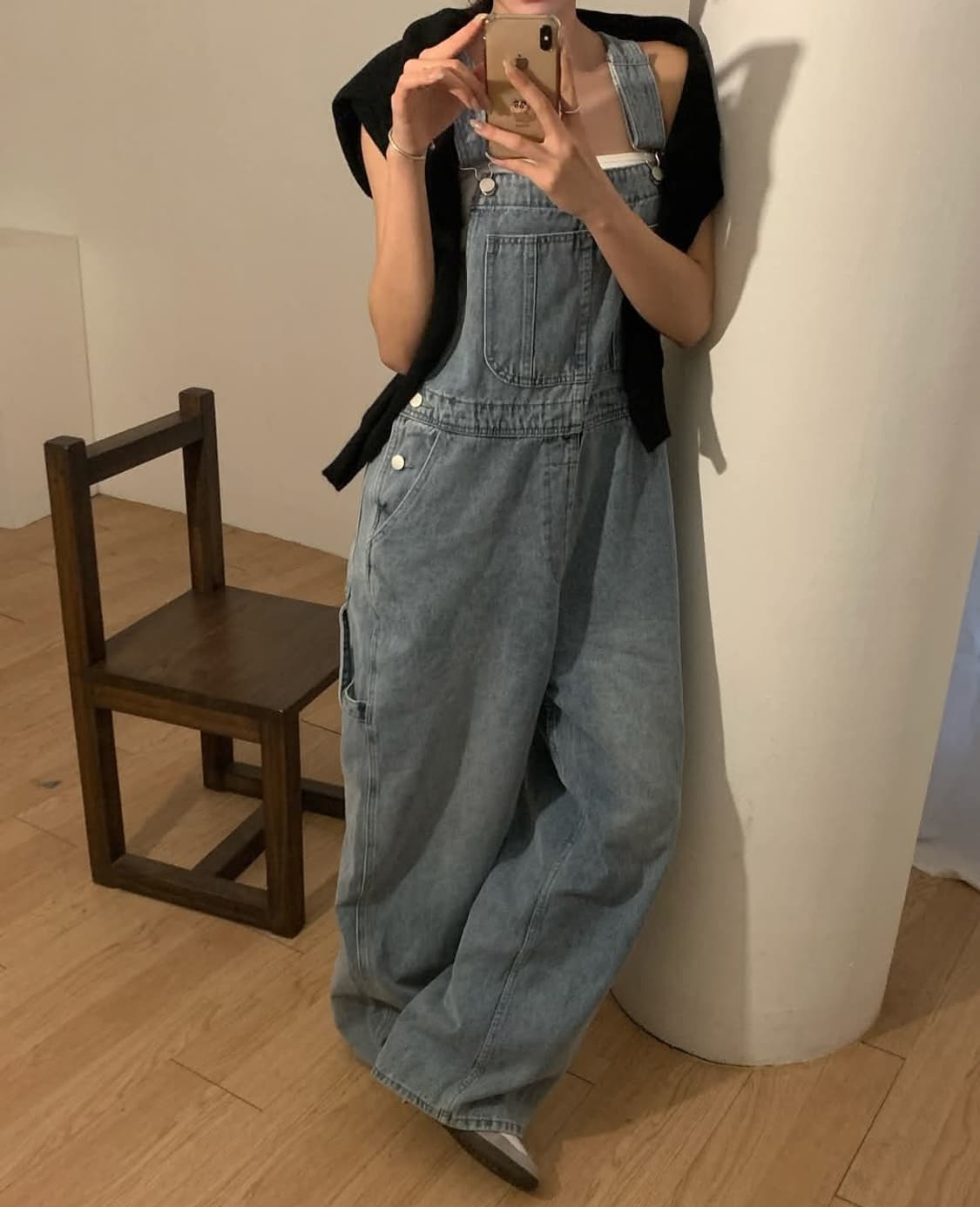 데님 멜빵바지 청멜빵 와이드 데님 오버롤팬츠 상품이미지4