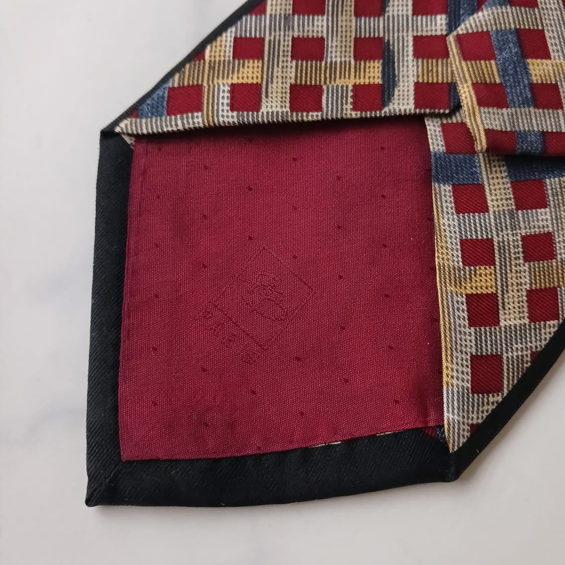 발망 실크 레드 기하 패턴 넥타이 9.6cm A+~A등급 A19306
 상품이미지10