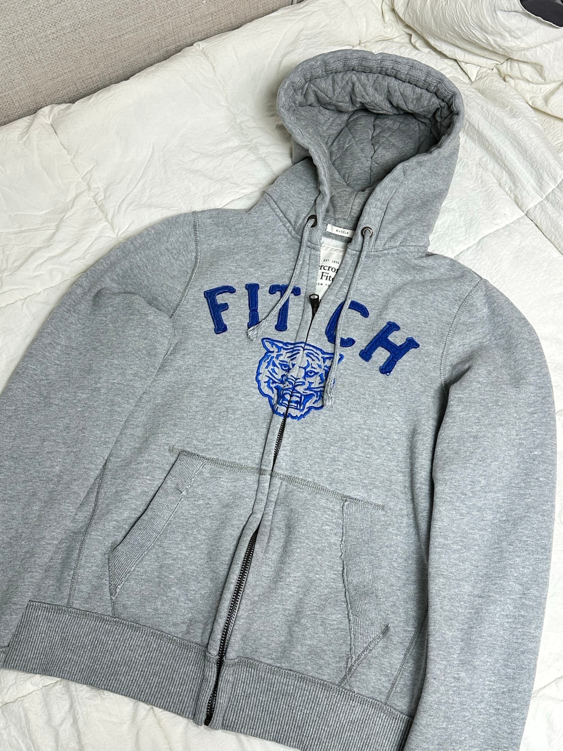 아베크롬비 후드 집업 그레이 빈티지 라지 상품이미지2