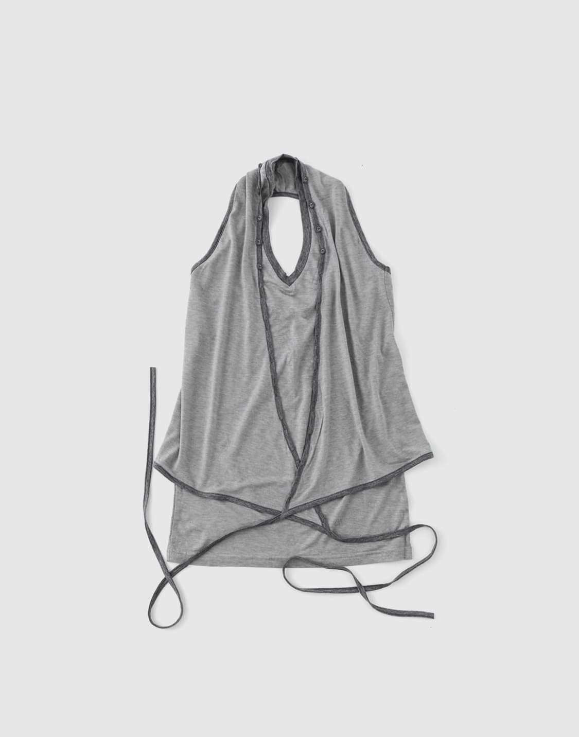 HALTER WRAP SLEEVELESS (GREY) 상품이미지2