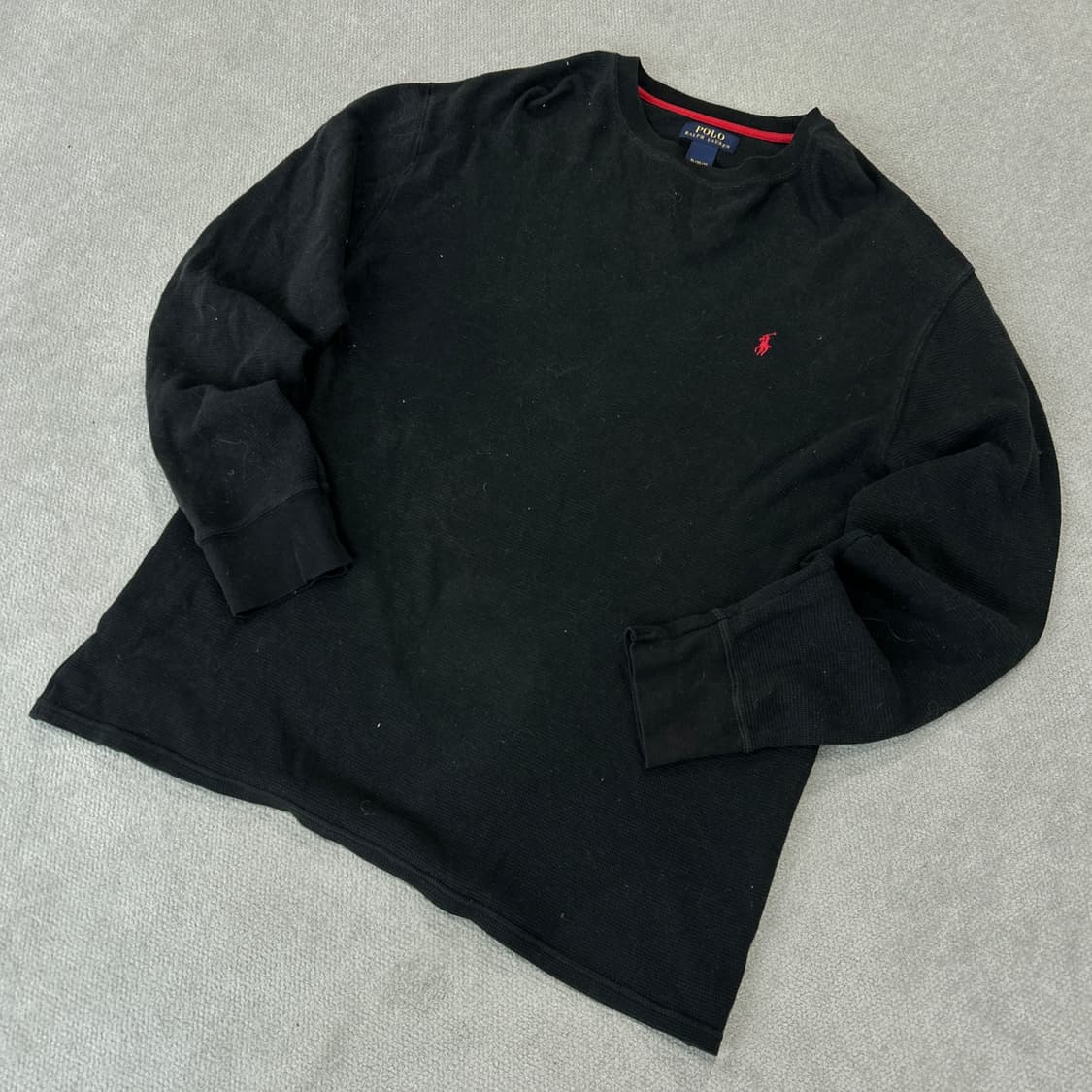 폴로 랄프로렌 블랙 와플 긴팔 티셔츠 XL 상품이미지1