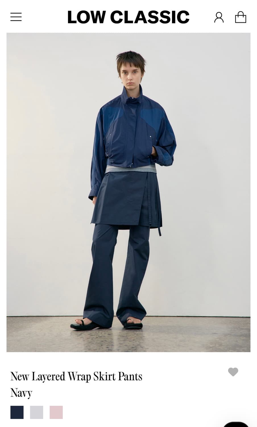 로우클래식 레이어드 스커트 팬츠 네이비 상품이미지1